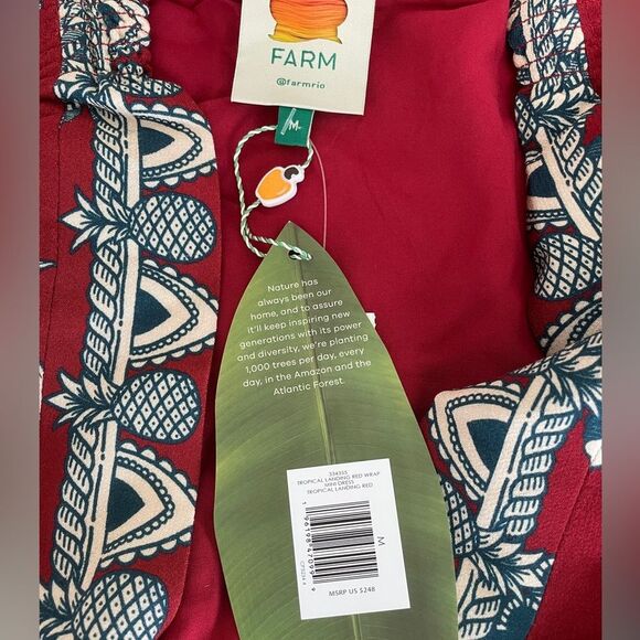 NWT FARM Rio Tropical Landing Mini Wrap Dress Women Size M - Picture 11 of 16